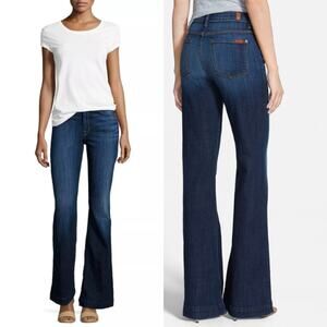Seven 7 for All Mankind Ginger High Rise Dark Wash Blue Flare Jeans 27